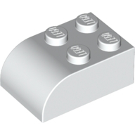 Lego kostka (kostička) 3x2 zakulacená nahoře, bílá (621501)